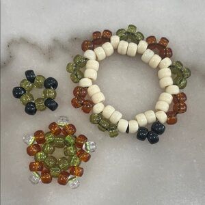 Multicolor Beaded Kandi Bracelet Set